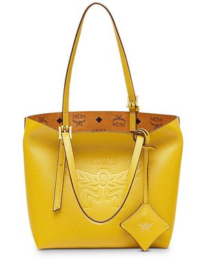 MCM Himmel Mini Leather Shopper Bag - Yellow