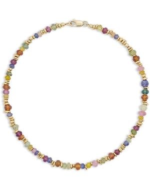 Shashi Judy Gemstone Beaded Flex Bracelet - Metallic