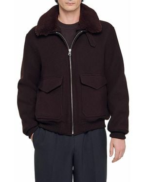 Sandro Aviator Jacket - Black