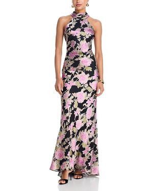 Aqua Floral Burnout Chiffon Dress - White