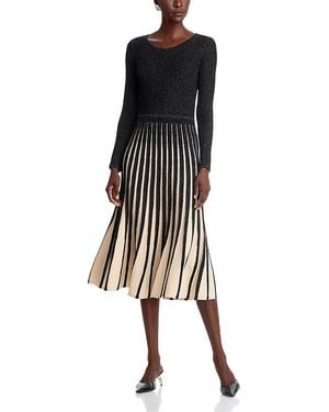 Tahari The Daria Pleated Dress - Black