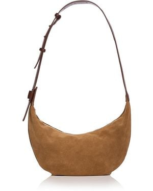 Aqua Suede Hobo Shoulder Bag - Metallic