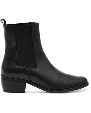 Reiss Maeva Leather Chelsea Boots - Black
