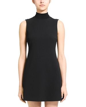 Theory Mock Neck Sleeveless A Line Dress - Black