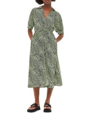 Whistles Diagonal Leopard Print Dress - Green