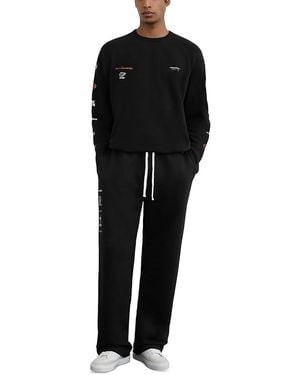 Reiss Mclaren Born Racers Logo Waffle Sweatshirt - Black