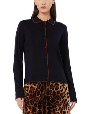 Max Mara Msttarga Silk & Wool Cardigan - Black