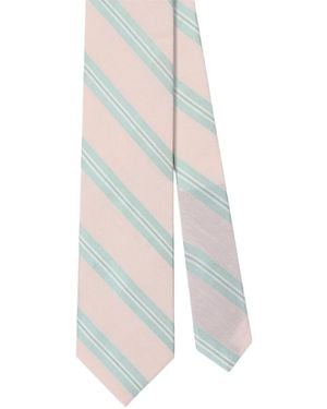 Robert Talbott Silk Linen Stripe Best Of Class Necktie - White
