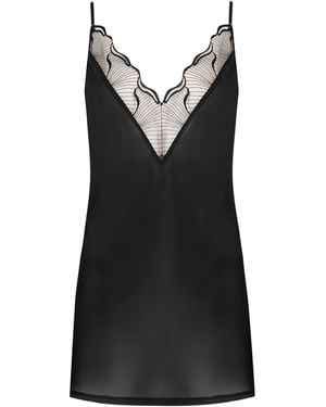 Bluebella Marabel Chiffon Sheer Chemise - Black