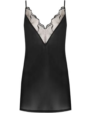 Bluebella Marabel Chiffon Sheer Chemise - Black