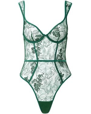 Bluebella Seraphim Embroidered Sheer Bodysuit - Green