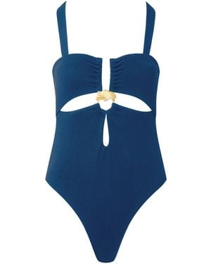 Bluebella Cadiz Cut Out Swimsuit Peony - Blue