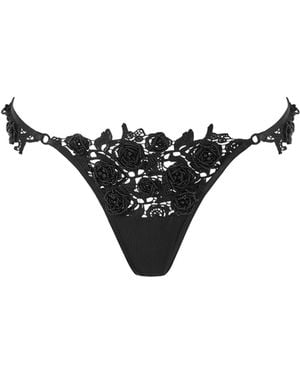 Bluebella Adina Embroidered Thong - Schwarz