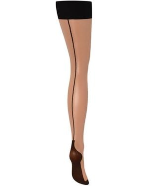 Bluebella Back Seam Leg/Plain Top Stockings Sheer - White