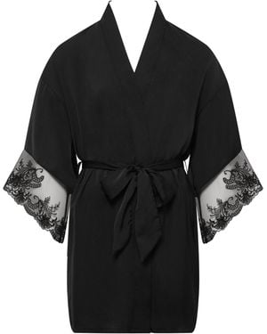 Bluebella Marseille Luxury Satin Kimono - Black