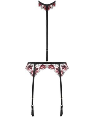 Bluebella Calista Suspender Harness/Cherry - White