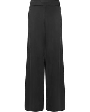 Bluebella Presley Luxury Satin Flared Trousers - Black