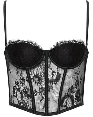 Bluebella Madeline Wired Bustier (With Detachable Shoulder Straps) - Black