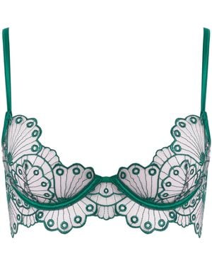 Bluebella Jane Sheer Embroidered Longline Bra Aventurine - Blue