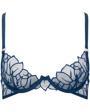 Bluebella Laurel Leaf Embroidered Bra - Blue