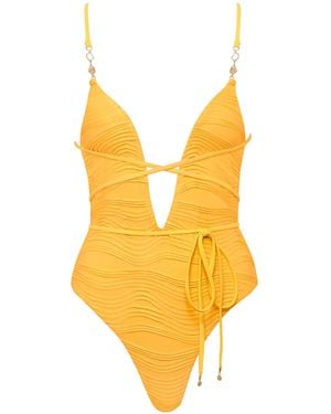 Bluebella Orta Multi-Way Plunge Swimsuit - Yellow