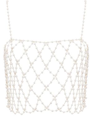Bluebella Pearl Crop Cami Pearl - White