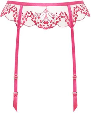 Bluebella Marisa Suspender Fuchsia/Sheer - Pink