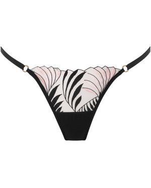 Bluebella Katerine Embroidered Sheer Thong/Pearl - Metallic