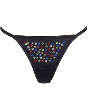 Bluebella Bb X Ashish Multicolour Diamante Satin Thong - Blue