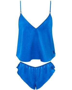 Bluebella Faye Luxury Satin Cami Top And Short Set Egyptian - Blue