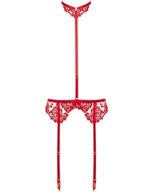 Bluebella Samara Suspender Harness With Detachable Collar - Red