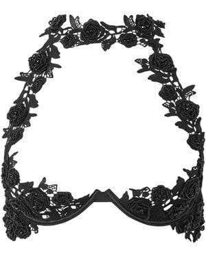Bluebella Adina Embroidered Open Bra - Black