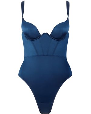 Bluebella Verona Satin Push Up Bodysuit - Blue