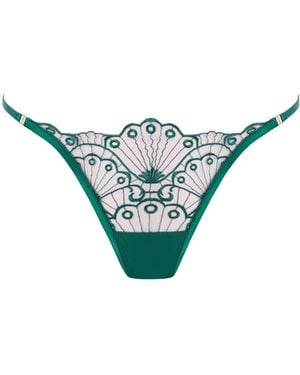 Bluebella Jane Sheer Embroidered Brief Aventurine - Blue