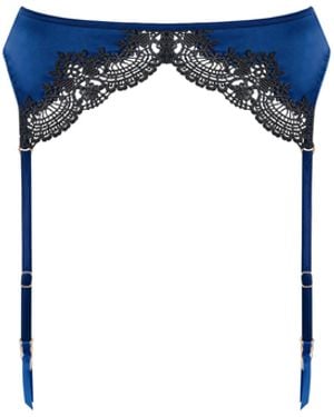 Bluebella Ida Luxury Satin Suspender Peony - Blue