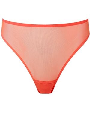 Bluebella Naomi High-Waisted Mesh Thong Coral - White
