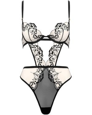 Bluebella Marisa Wired Bodysuit Black/sheer - White