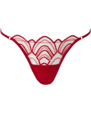 Bluebella Soraya Transparenter, Bestickter Slip, Savvy - Rot