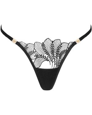 Bluebella Sadiya Embroidered Sheer Thong - Metallic
