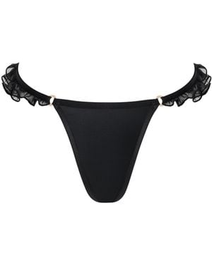 Bluebella Venus Satin Thong - Black