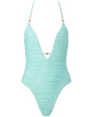 Bluebella Orta Plunge Swimsuit Island Paradise - Blue