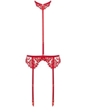 Bluebella Bluebella Samara Garter Belt Harness With Detachable Collar - Red