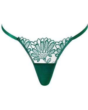 Bluebella Amaris Sheer Floral Thong - Green