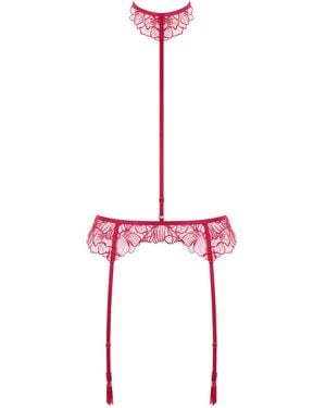 Bluebella Amarosa Suspender Harness With Detachable Collar - Red