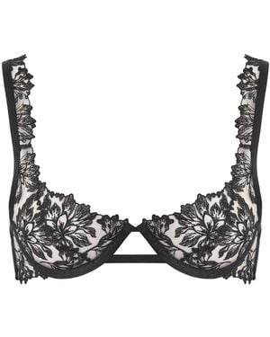 Bluebella Samara Floral Embroidered Sheer Bra - Black