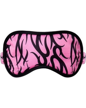 Bluebella Bb X Ashley Williams Tattoo Print Luxury Satin Eye Mask - Purple