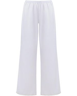 Bluebella Pearl Luxury Satin Trousers/Pearl - White