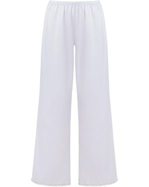 Bluebella Pearl Luxury Satin Trousers/Pearl - White