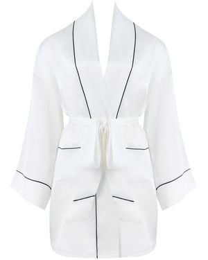 Bluebella Bluebella Lydia Satin Kimono Cream - White