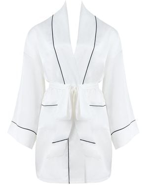 Bluebella Bluebella Lydia Satin Kimono Cream - White